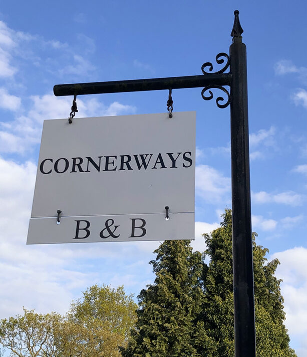 Cornerways sign